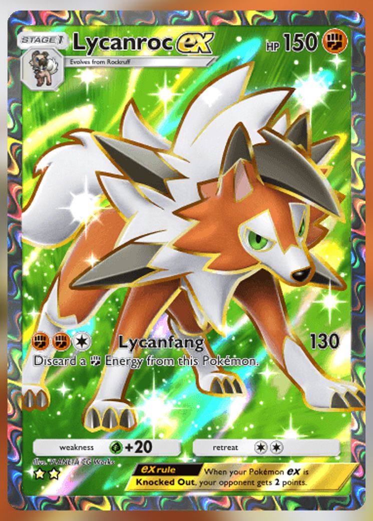 Lycanroc ex (Special Art Rare) from Extradimensional Crisis in Pokemon TCG Pocket.