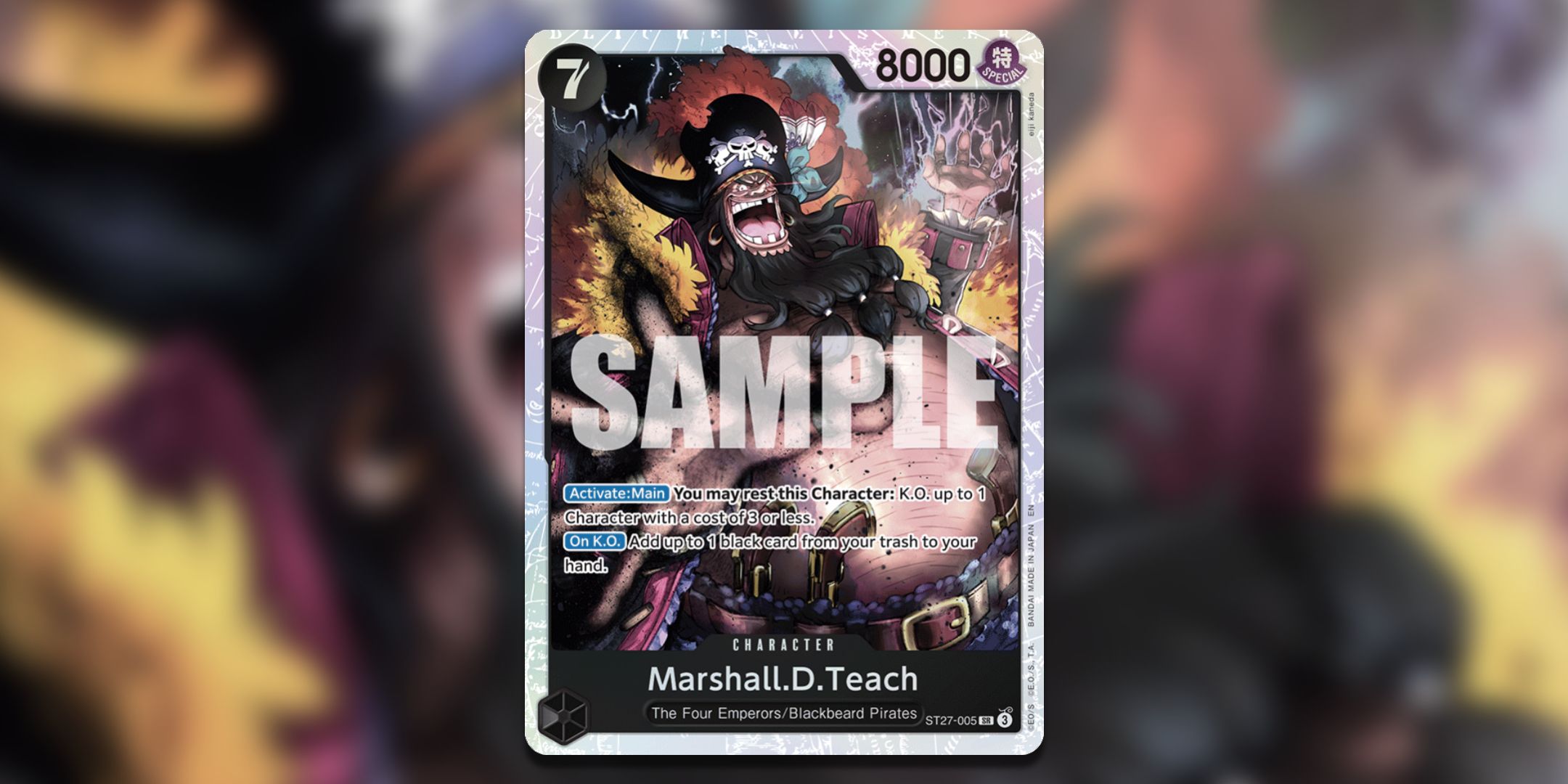 Marshall.D.Teach from ST27 from One Piece Card Game.