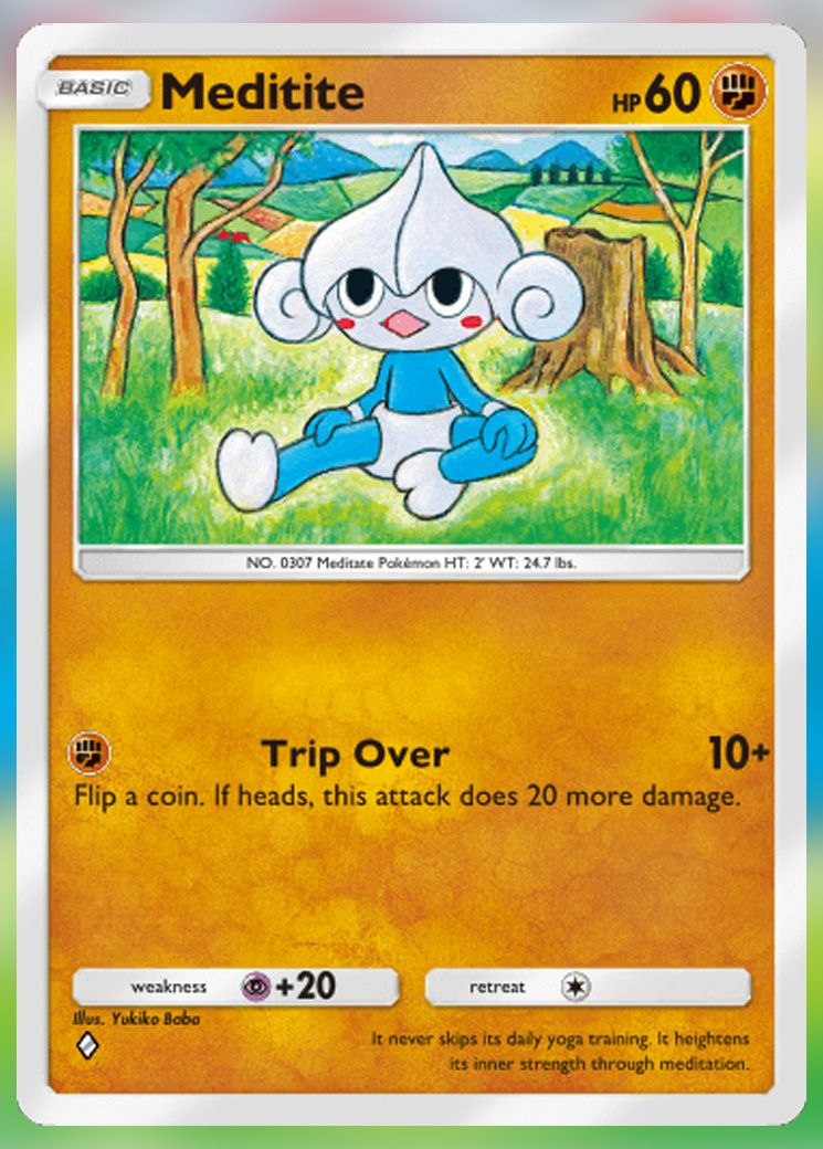 Meditite from Extradimensional Crisis in Pokemon TCG Pocket.