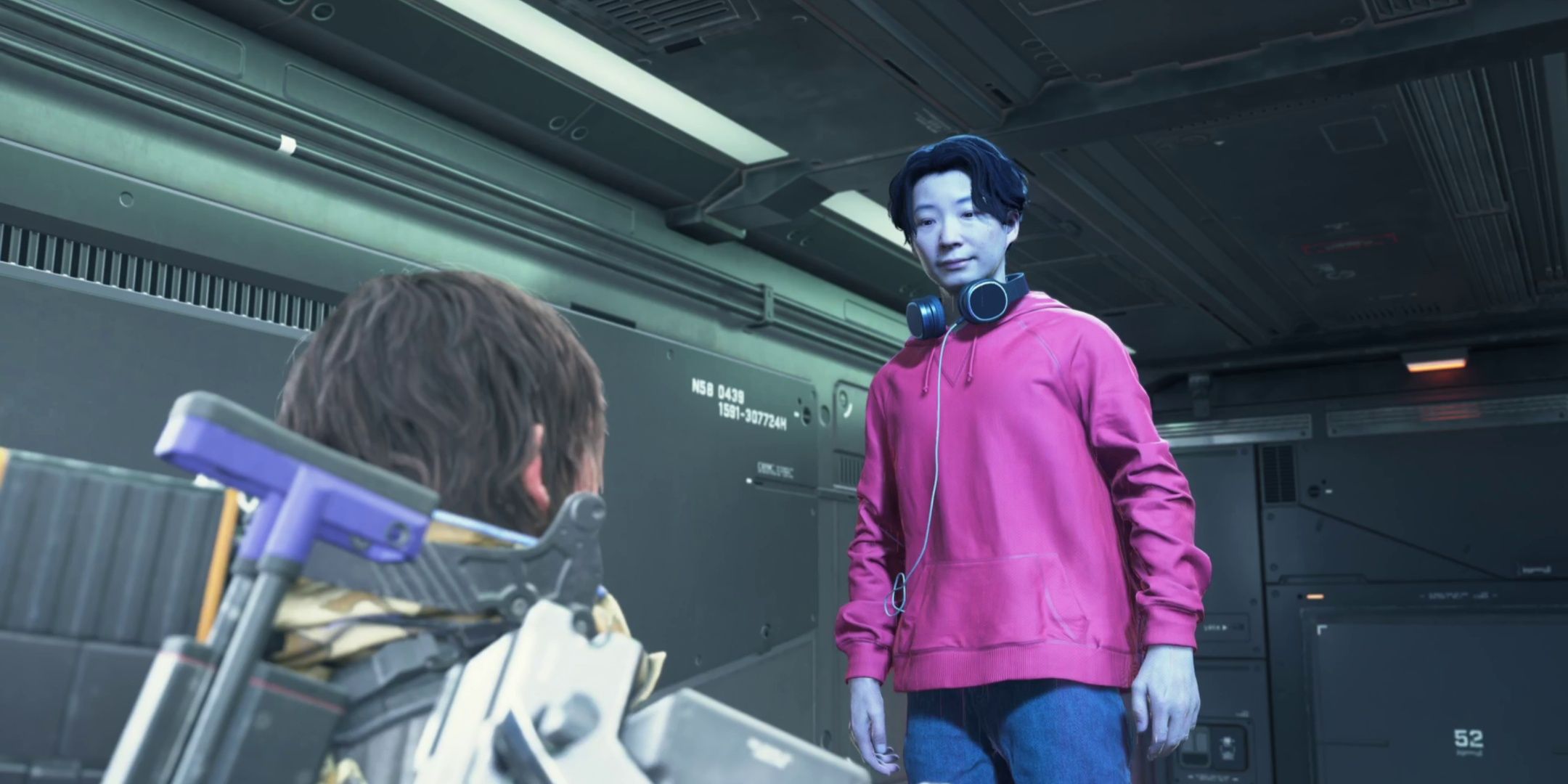 Sam meets the musician porter in Death Stranding 2.