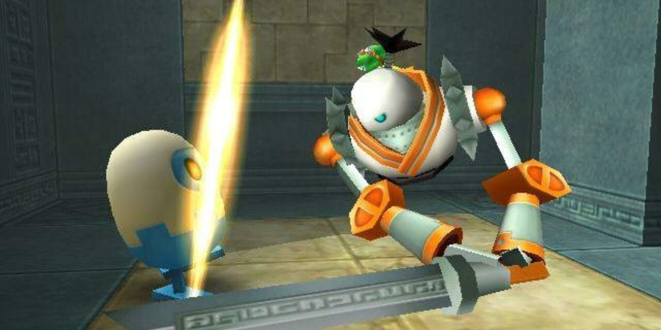 Attacking an enemy in tokobot plus mysteries of the karakuri.