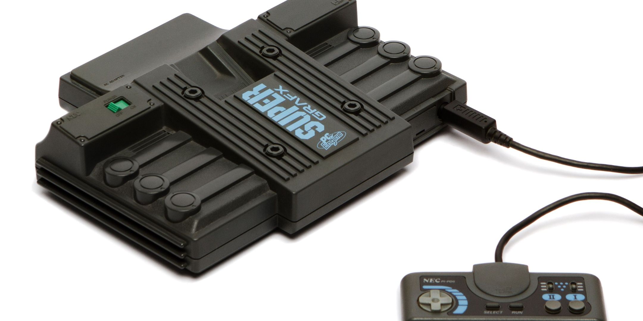 The PC Engine SuperGrafx console on a white background.