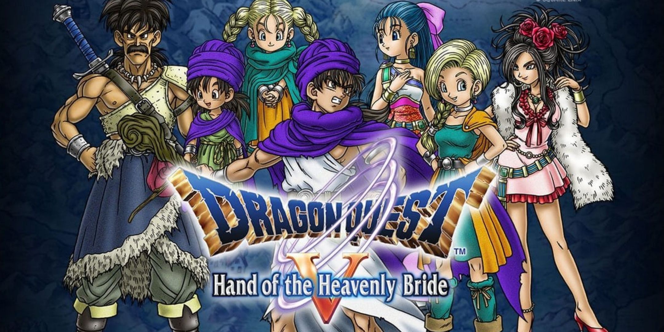 The main cast of Dragon Quest 5 in its cover.