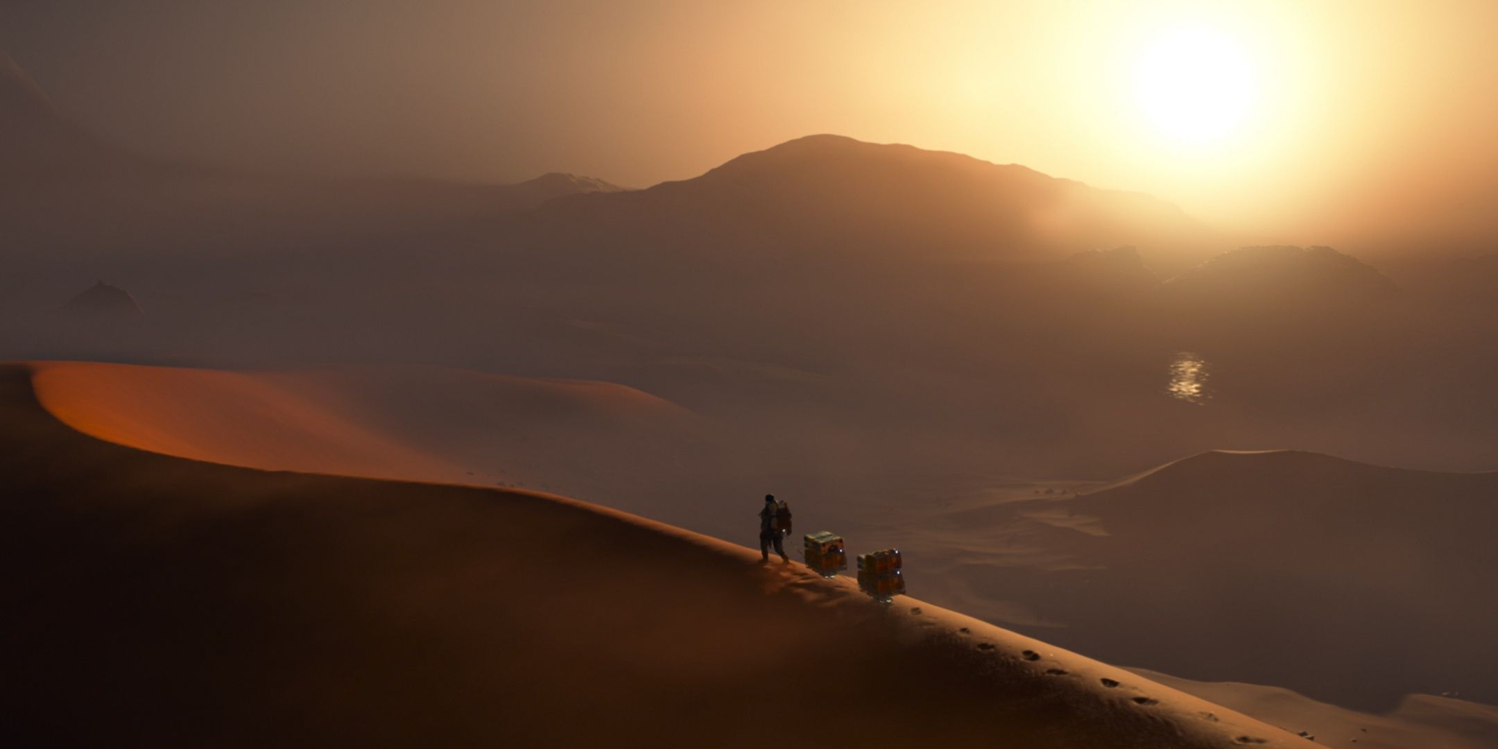 Sam crosses the Australian Outback to make a delivery in Death Stranding 2. 