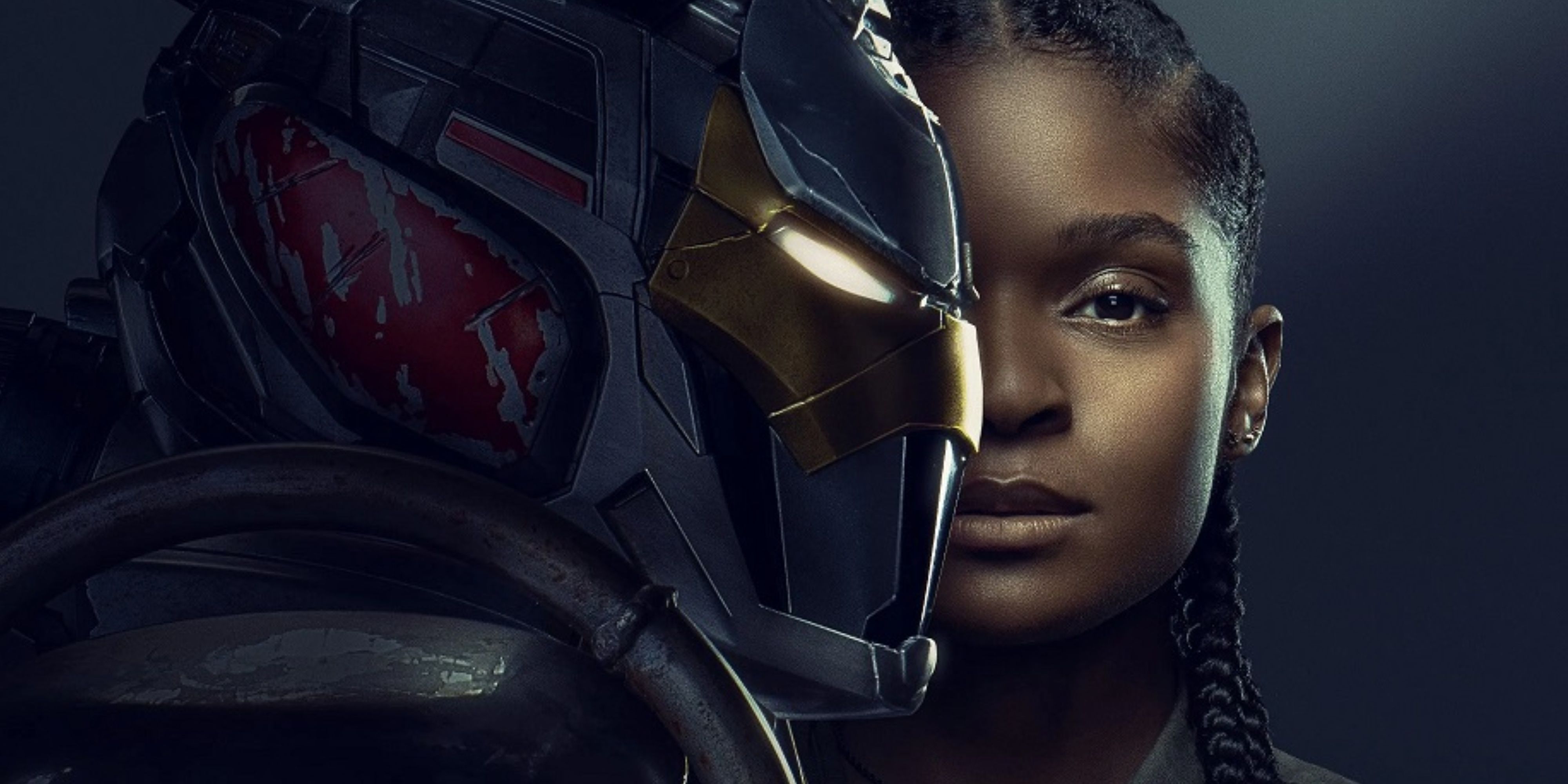 riri williams next to her suit from ironheart.
