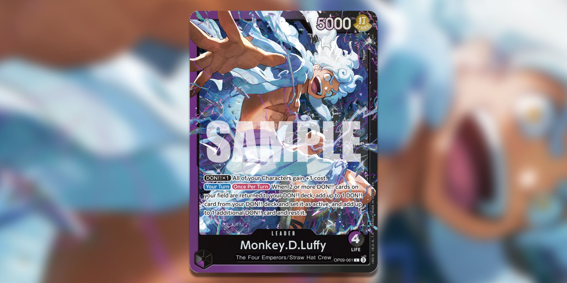 Monkey.D.Luffy leader reprint from ST26 from One Piece Card Game.