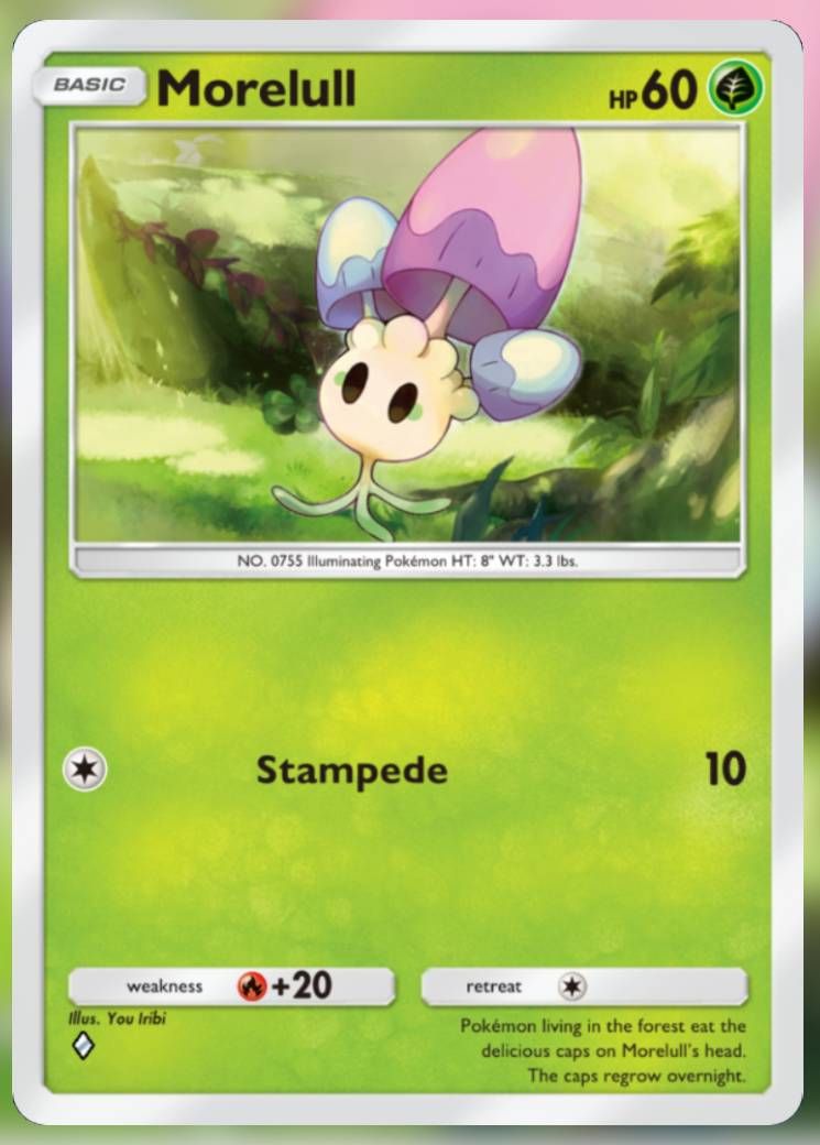The Morelull card, from Pokemon TCG Pocket's Celestial Guardians set.