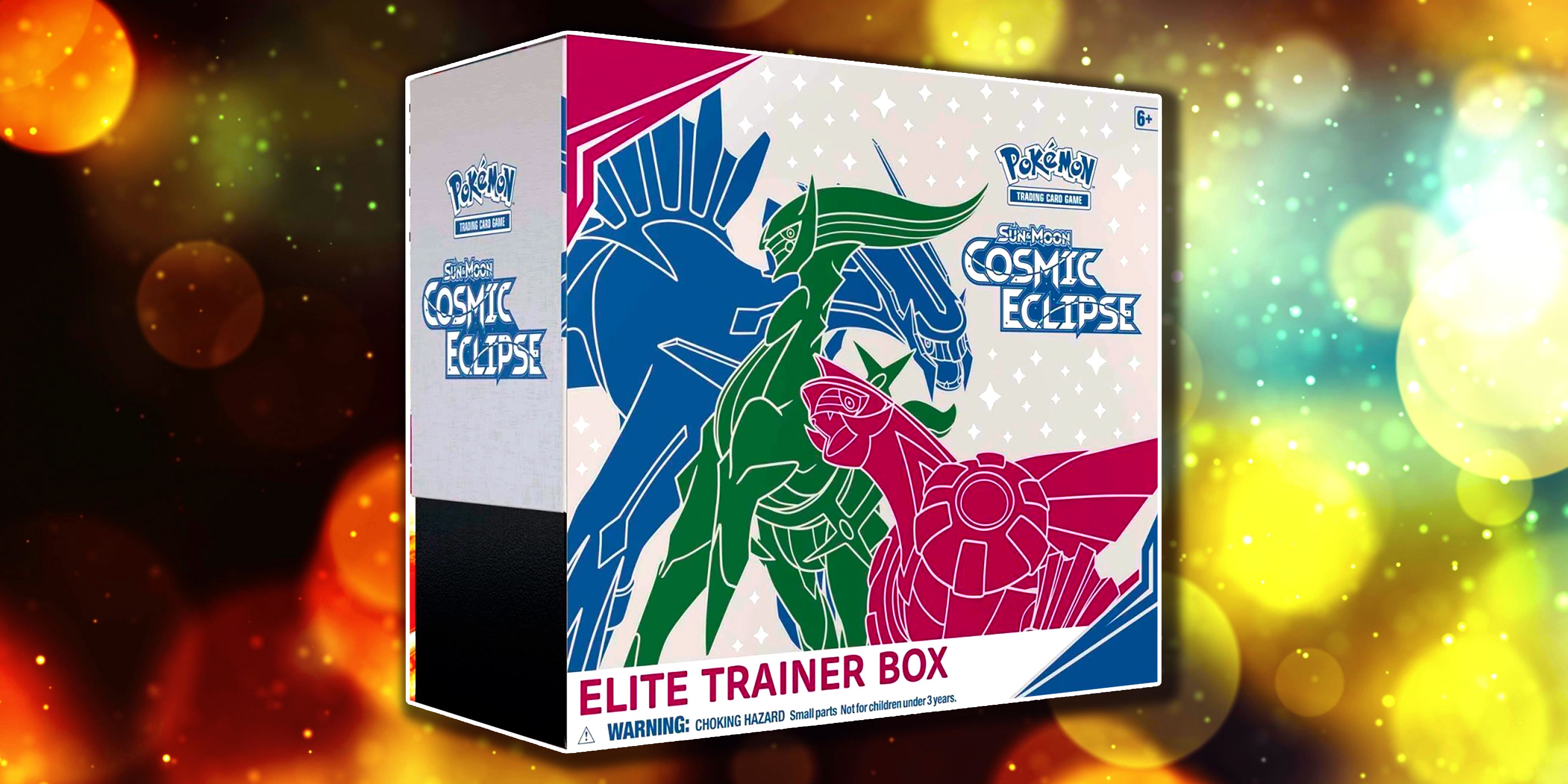 The Cosmic Eclipse ETB from the Pokemon TCG.