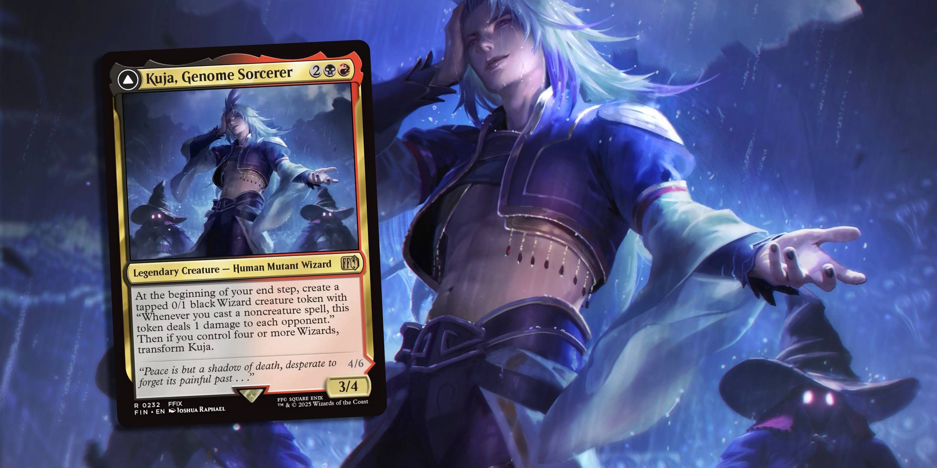 MTG Kuja, Genome Sorcerer art with the card in front.