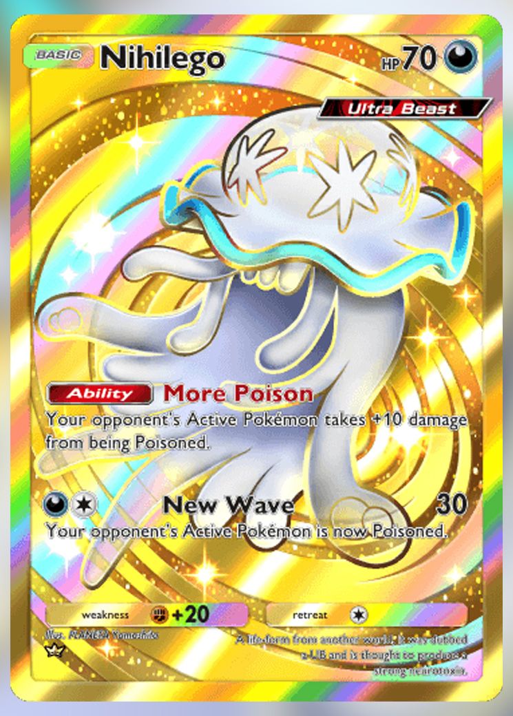 Nihilego (Crown Rarity) from Extradimensional Crisis in Pokemon TCG Pocket.