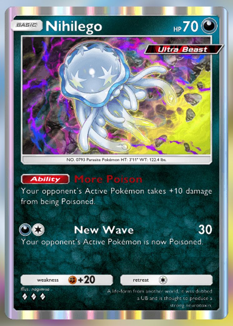 Nihilego from Extradimensional Crisis in Pokemon TCG Pocket.