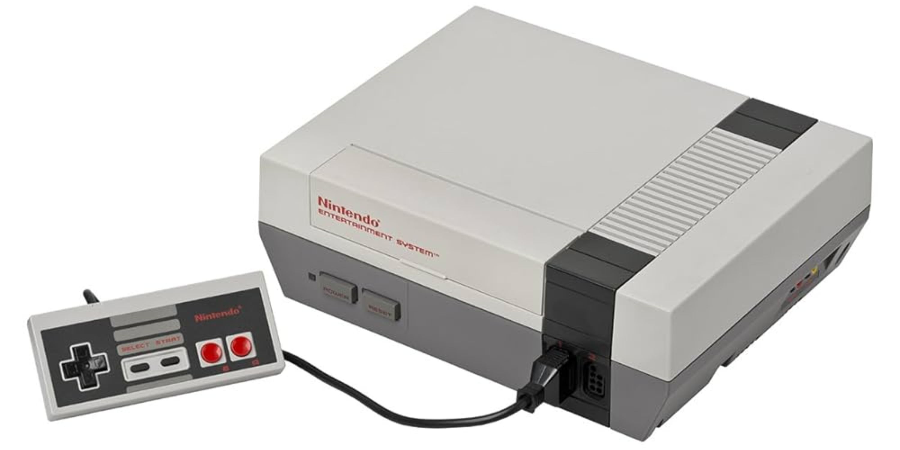 Nintendo Entertainment System (NES) with one controller.