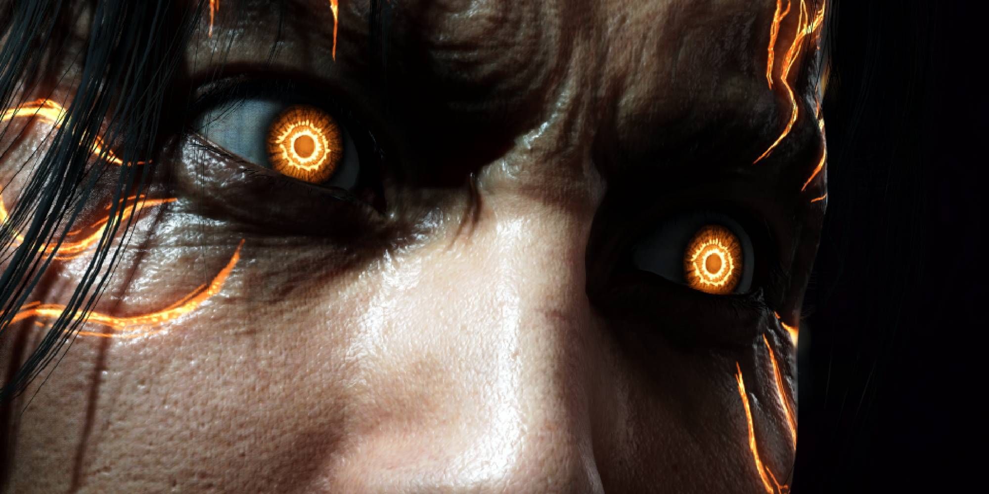 Onimusha Way Of The Sword Close Up On Musashi's Glowing Yellow Eyes