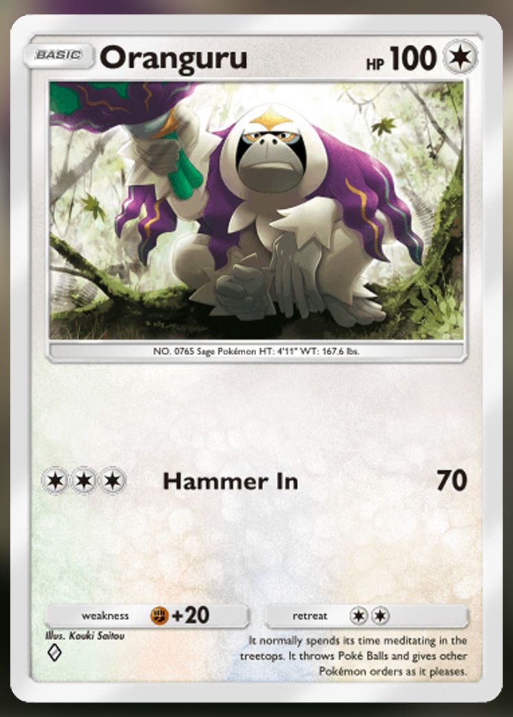 Oranguru from Extradimensional Crisis in Pokemon TCG Pocket.