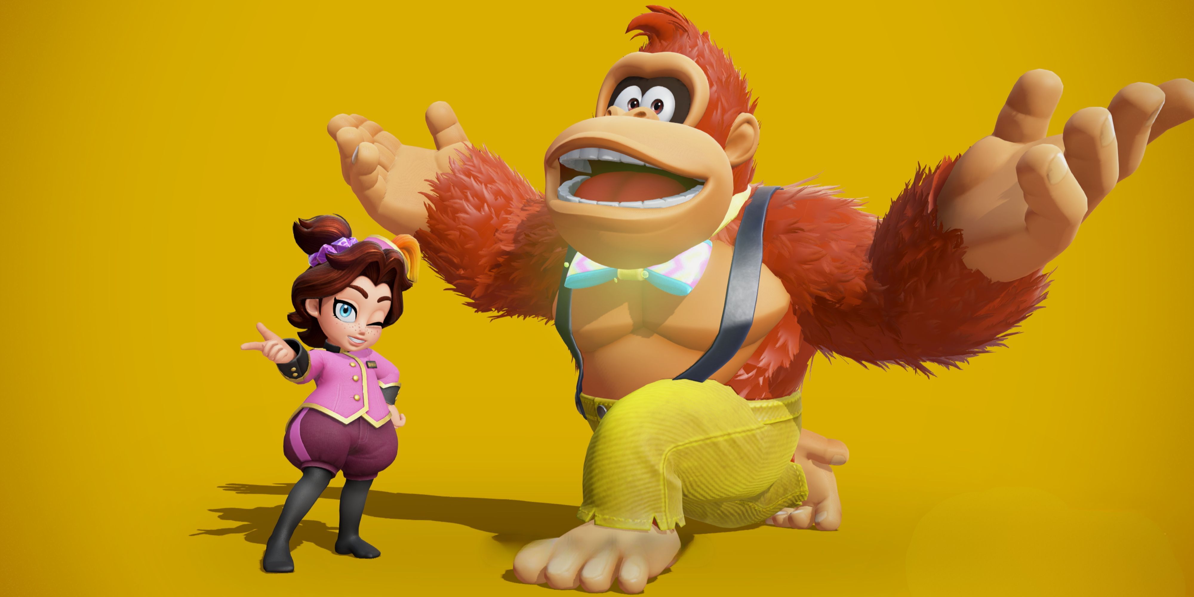 Pauline ad Donkey Kong posing in Donkey Kong Bananza