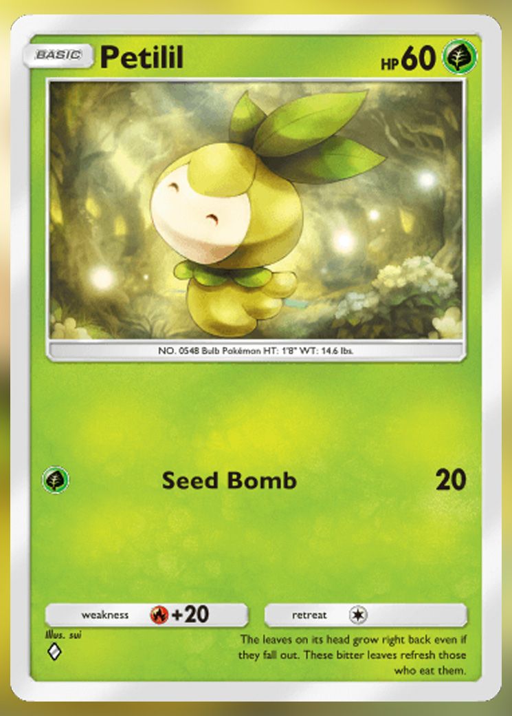 Petilil from Extradimensional Crisis in Pokemon Pocket.