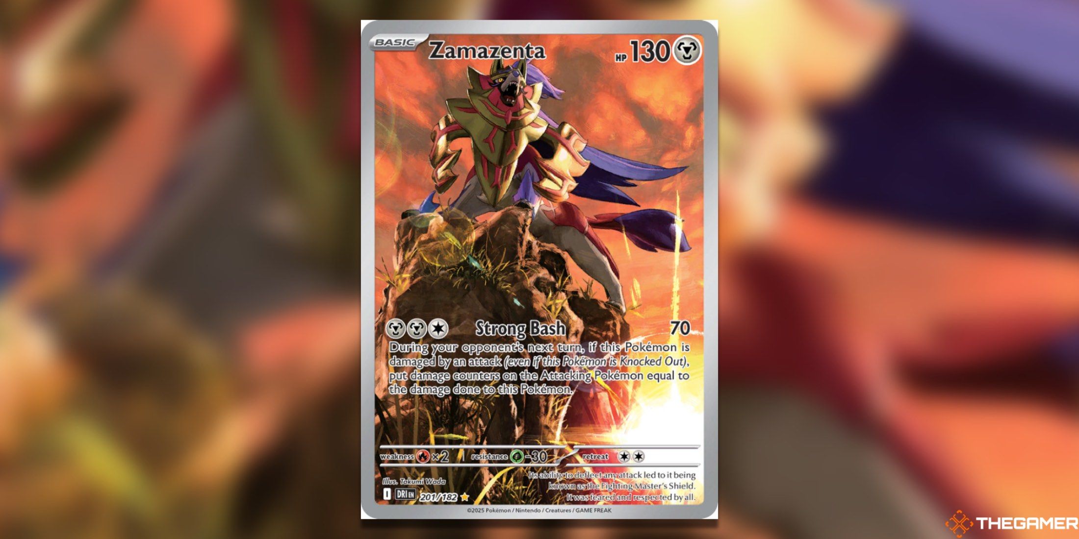 Destined Rivals Zamazenta Illustration Rare from the Pokemon TCG.