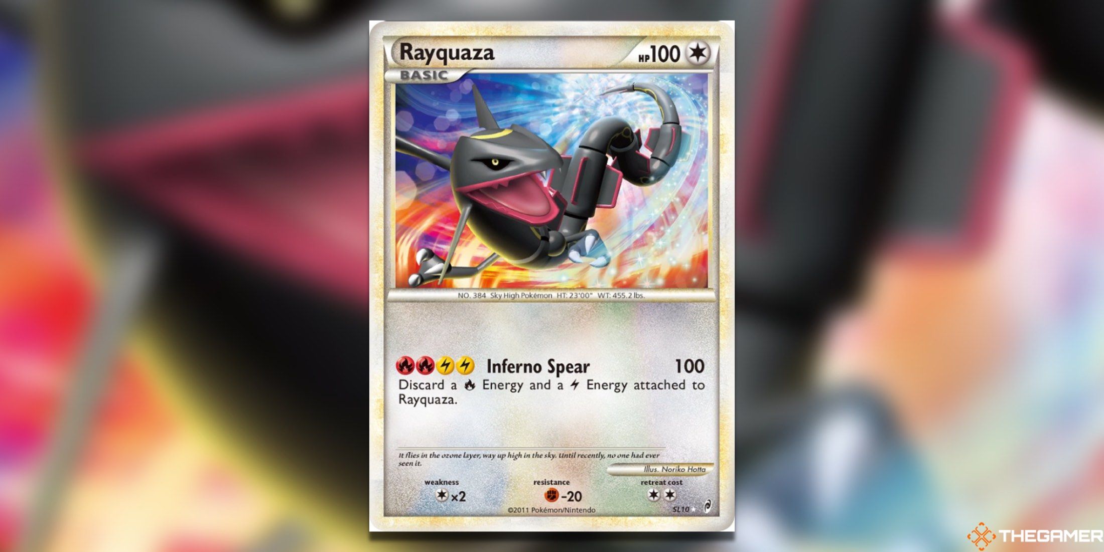 The Rayquaza from Call Of Legends in the Pokemon TCG.