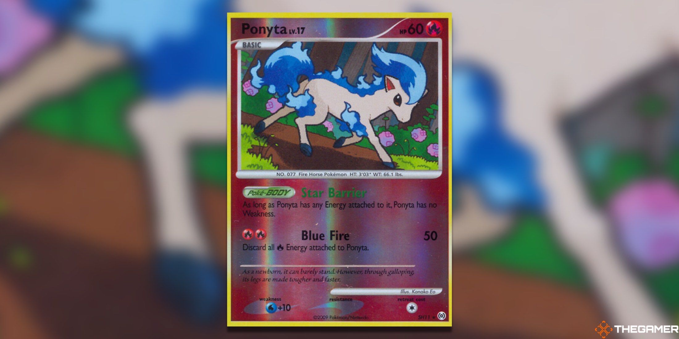 The Platinum Arceus Ponyta from the Pokemon TCG.