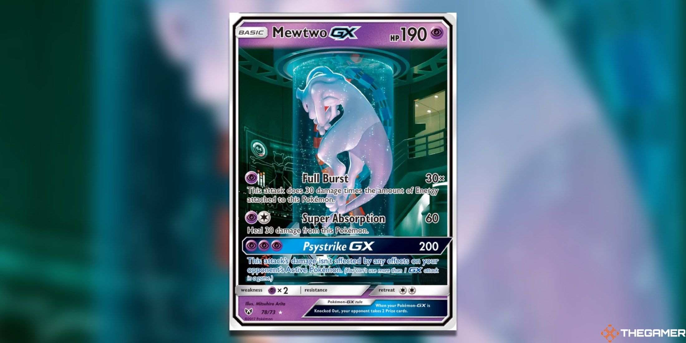 The Shining Fates Mewtwo GX from the Pokemon TCG.