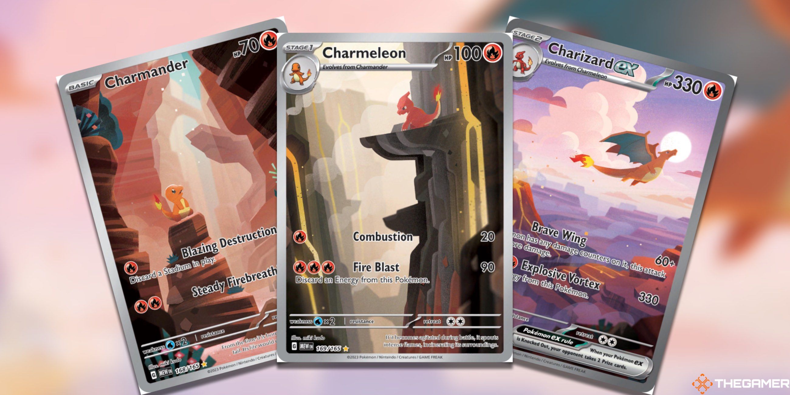 The Charizard Line from 151 in the Pokemon TCG.