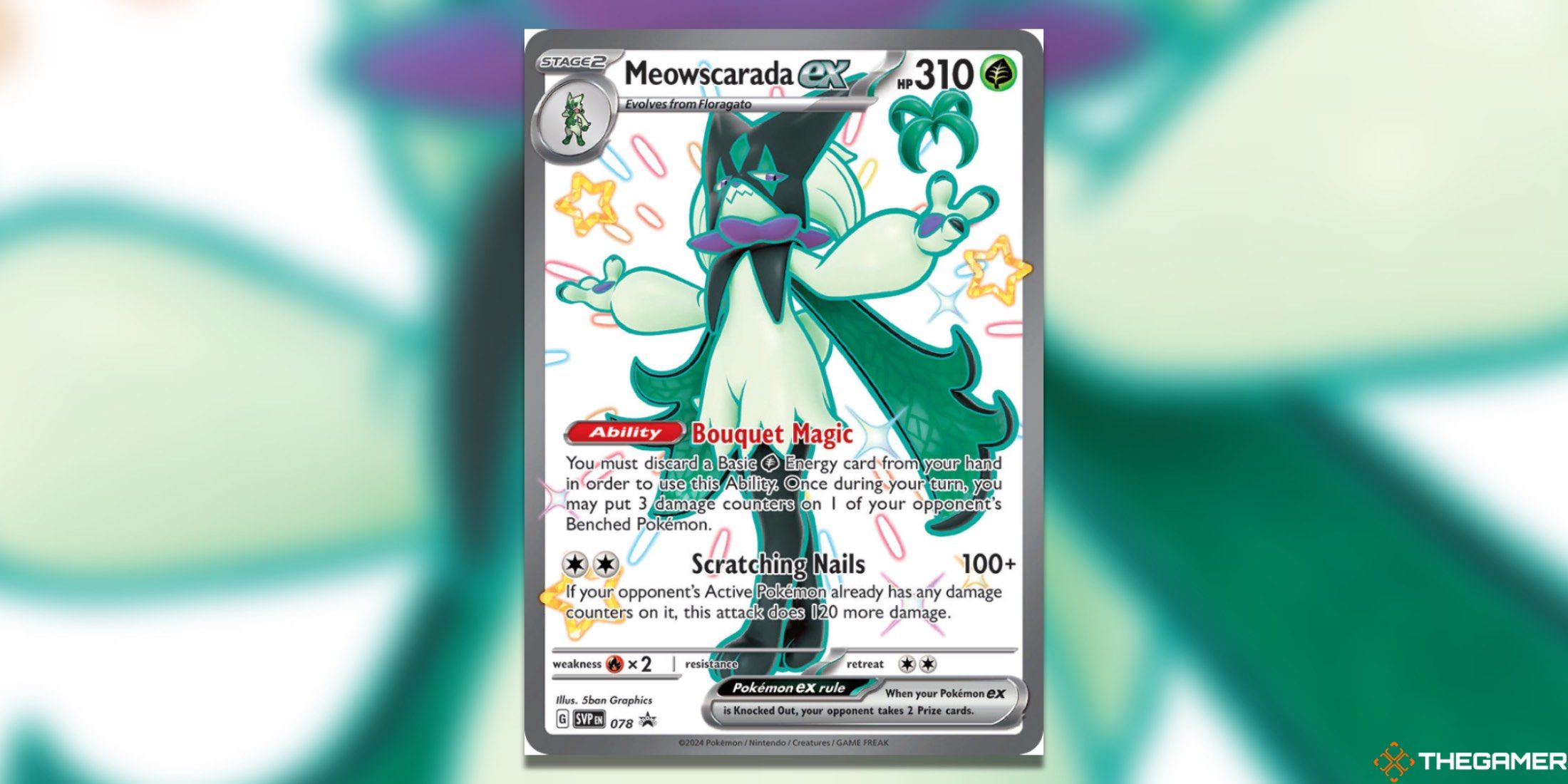 The Meowscarada ex Scarlet Violet Promo from the Pokemon TCG.