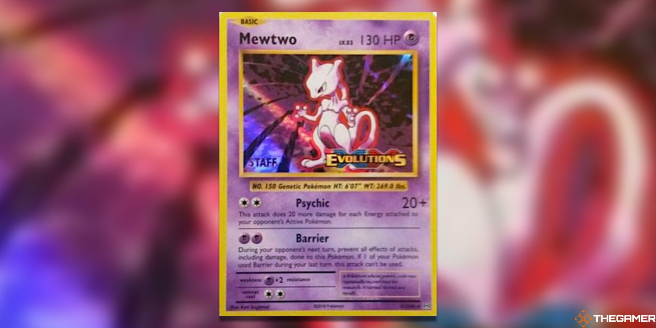 The Prerelease Mewtwo XY Promo from the Pokemon TCG.