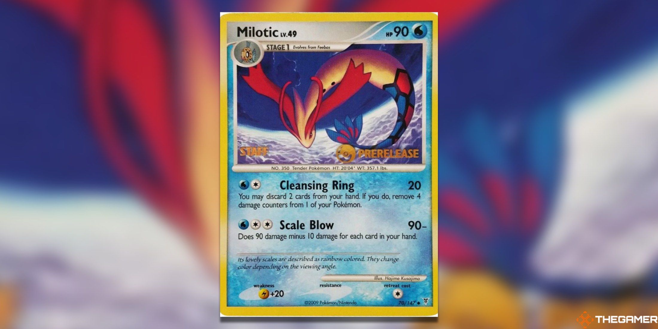 The Prerelease Milotic Nintendo Promo from the Pokemon TCG.