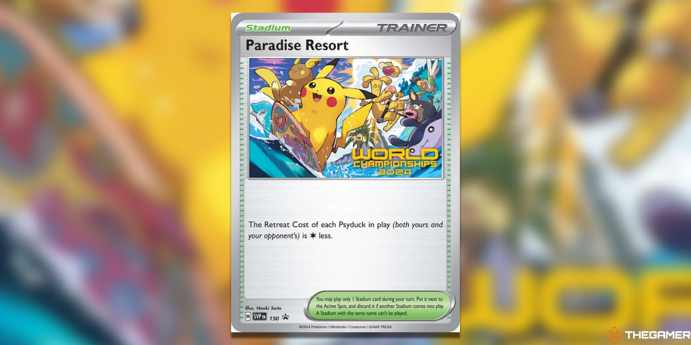 The Paradise Resort World Championship 2024 promo from the Pokemon TCG.