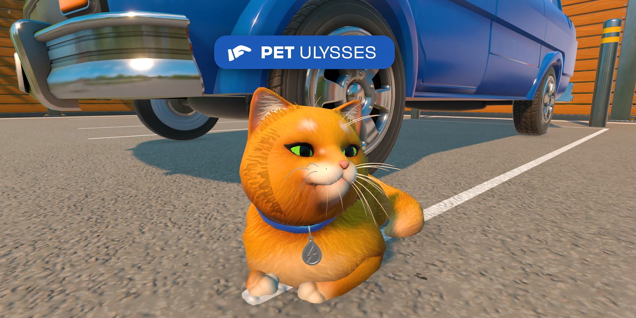 PowerWash Simulator 2 pet the cat.