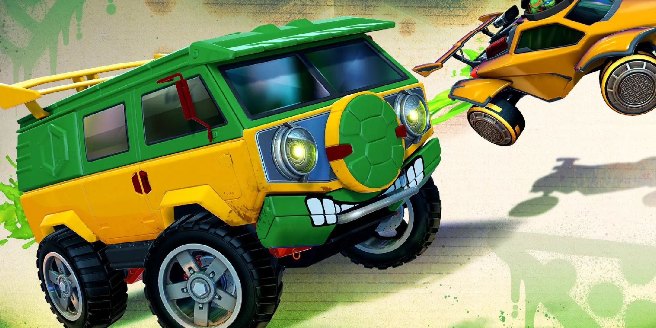 Promotional art of the Turtle Van from Rocket League.