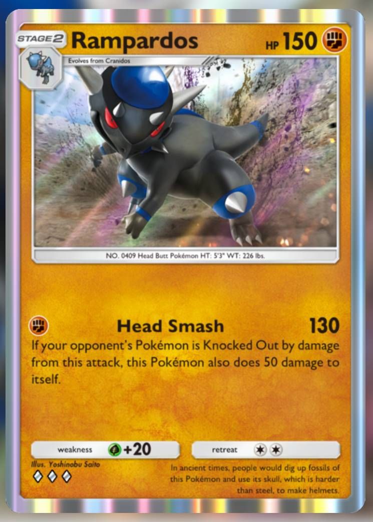 The Rampardos card, from Pokemon TCG Pocket's Space-Time Smackdown expansion.