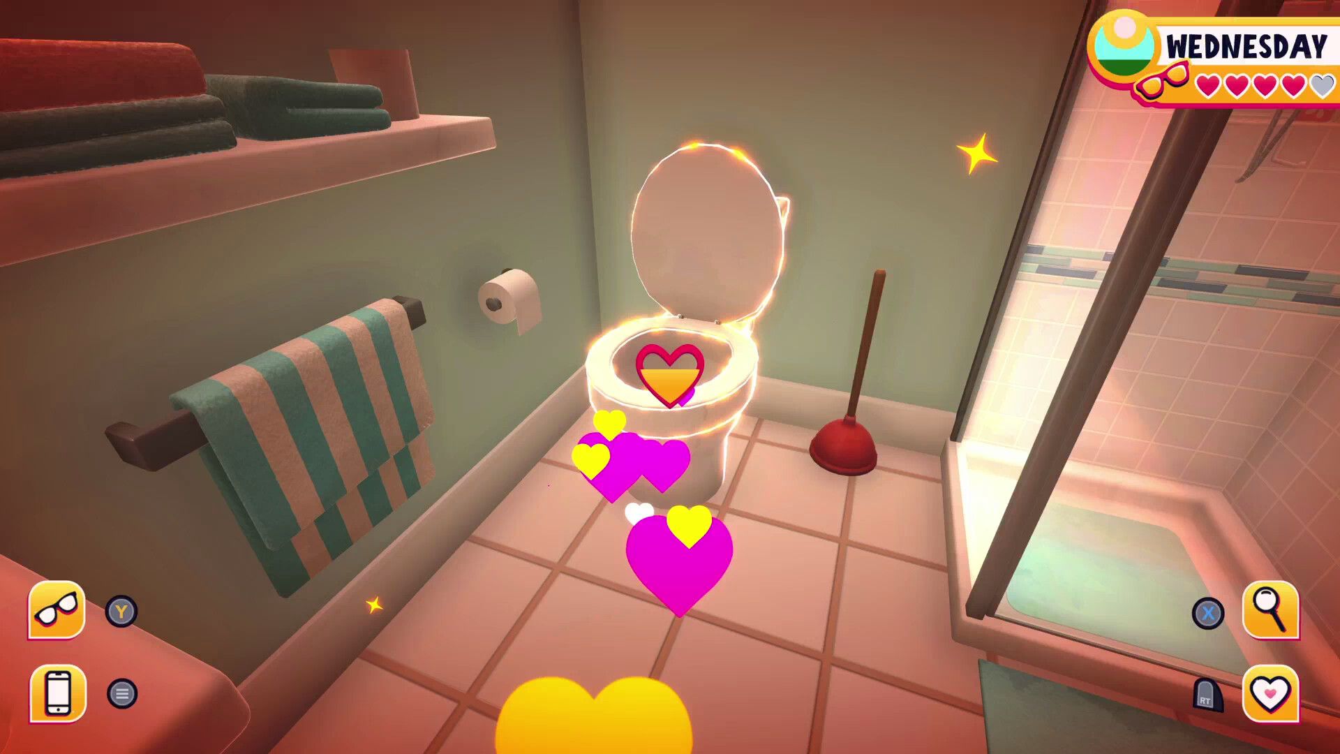 Romancing the toilet in Date Everything!
