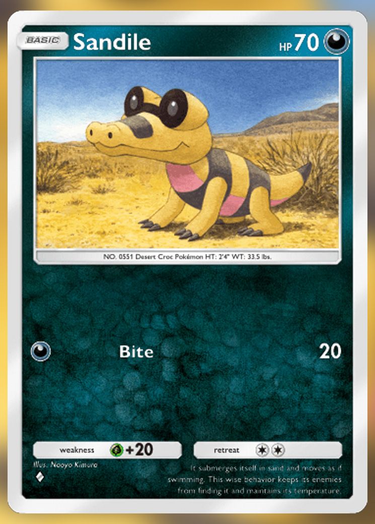 Sandile from Extradimensional Crisis in Pokemon TCG Pocket.