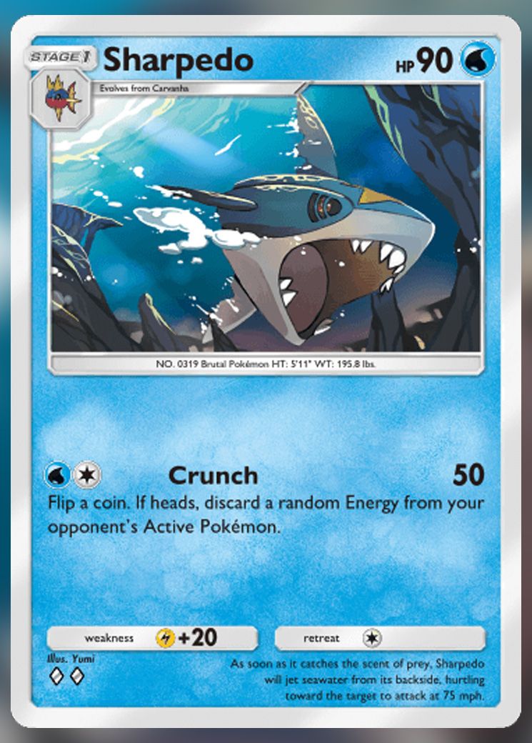 Sharpedo from Extradimensional Crisis in Pokemon TCG Pocket.