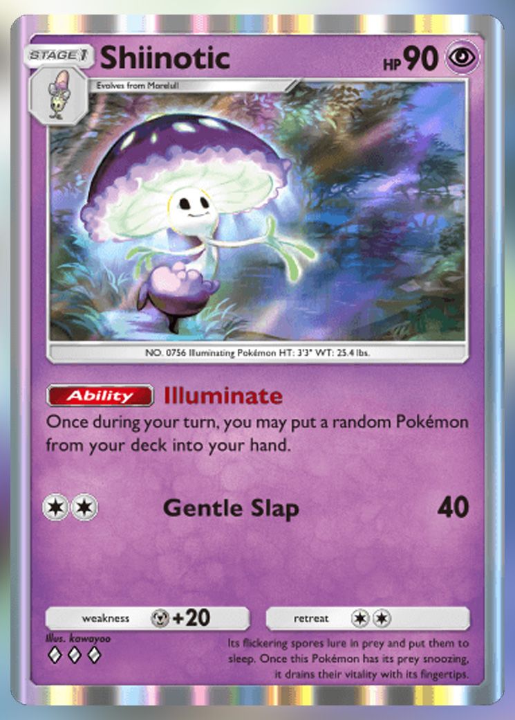 Shiinotic from Extradimensional Crisis in Pokemon TCG Pocket.