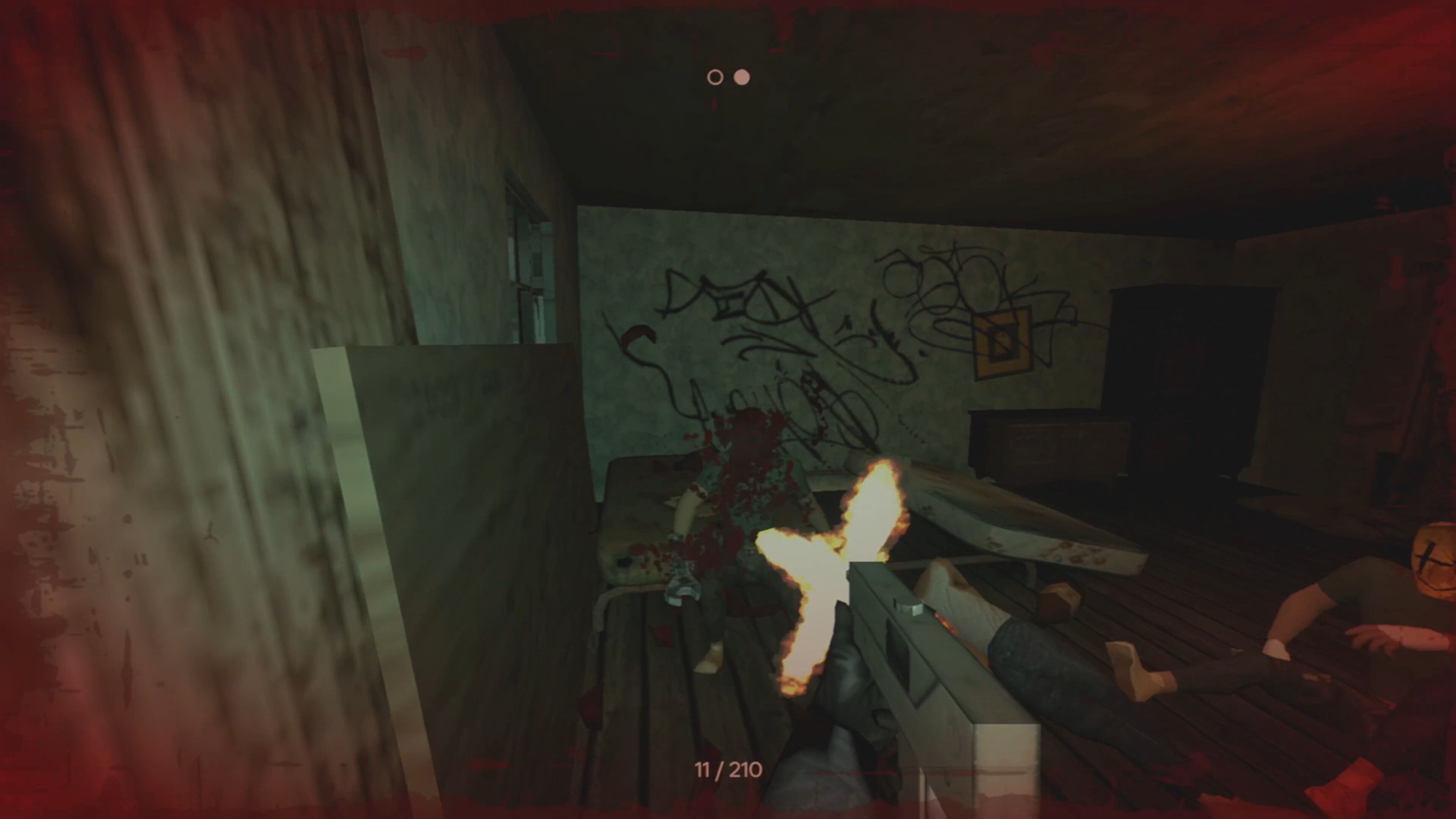 shooting enemies with a smg in pigface