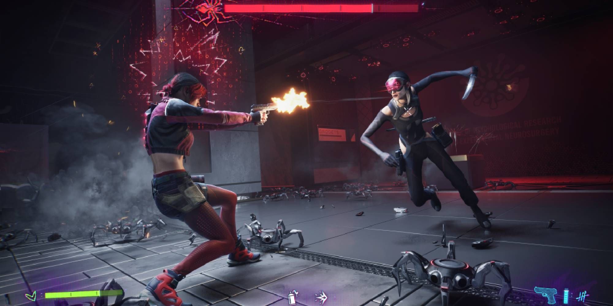 Spine Hero Shooting At Another Woman Wearing All Black.
