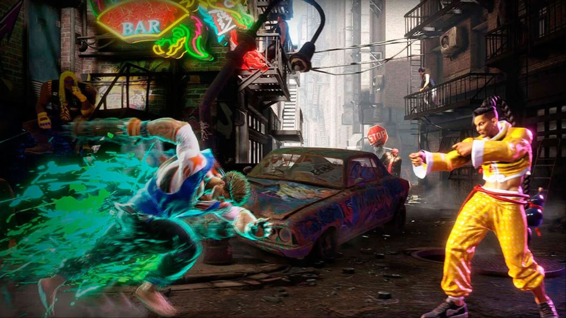 Luke using Drive Rush to close the distance between him and Jamie in Street Fighter 6.
