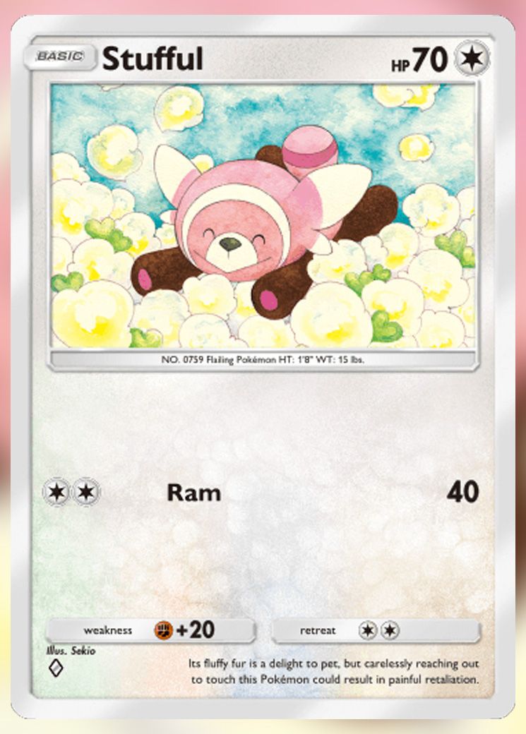 Stufful from Extradimensional Crisis in Pokemon TCG Pocket.