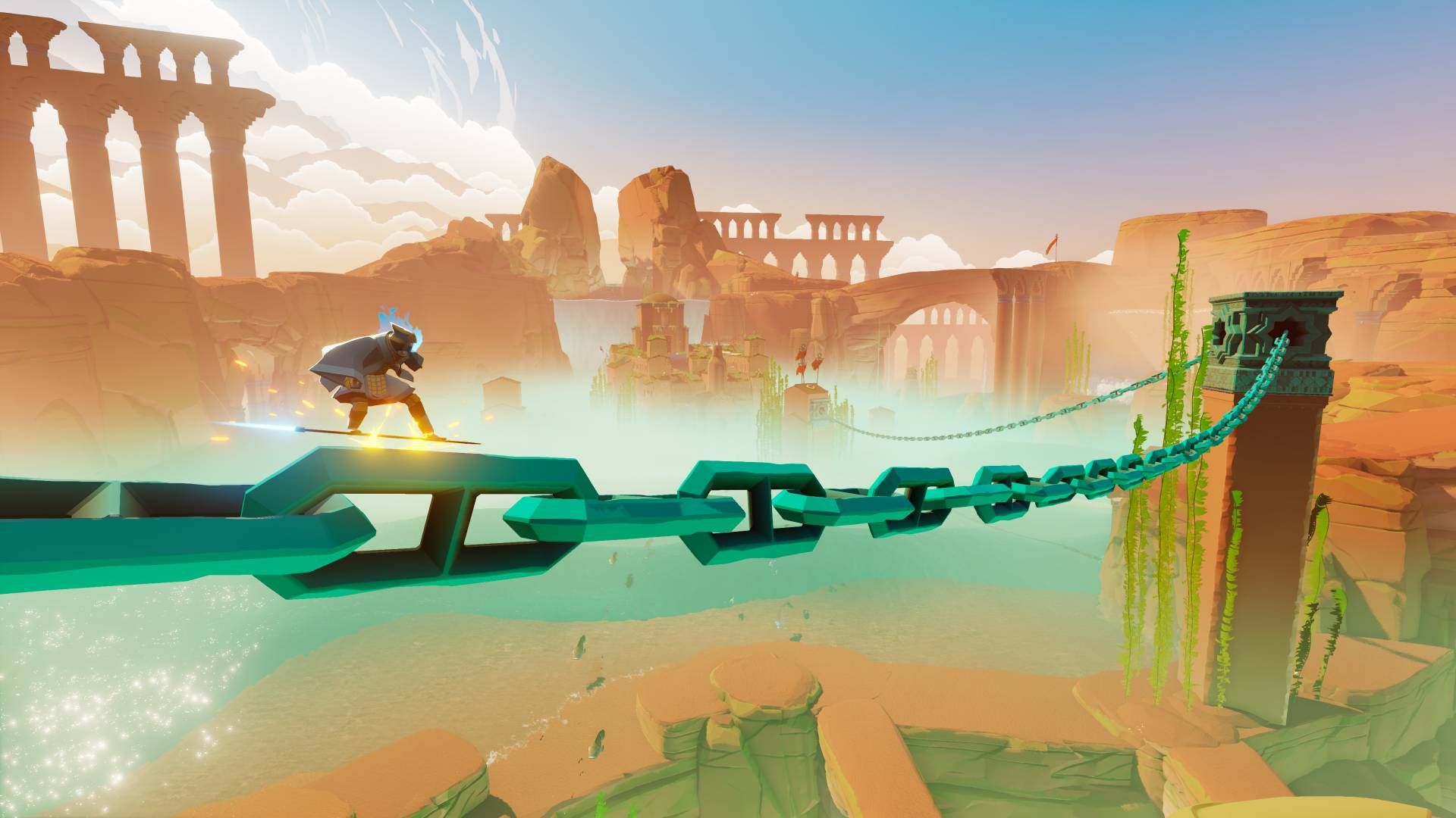Sword Of The Sea Hero Grinding On A Giant Chain.
