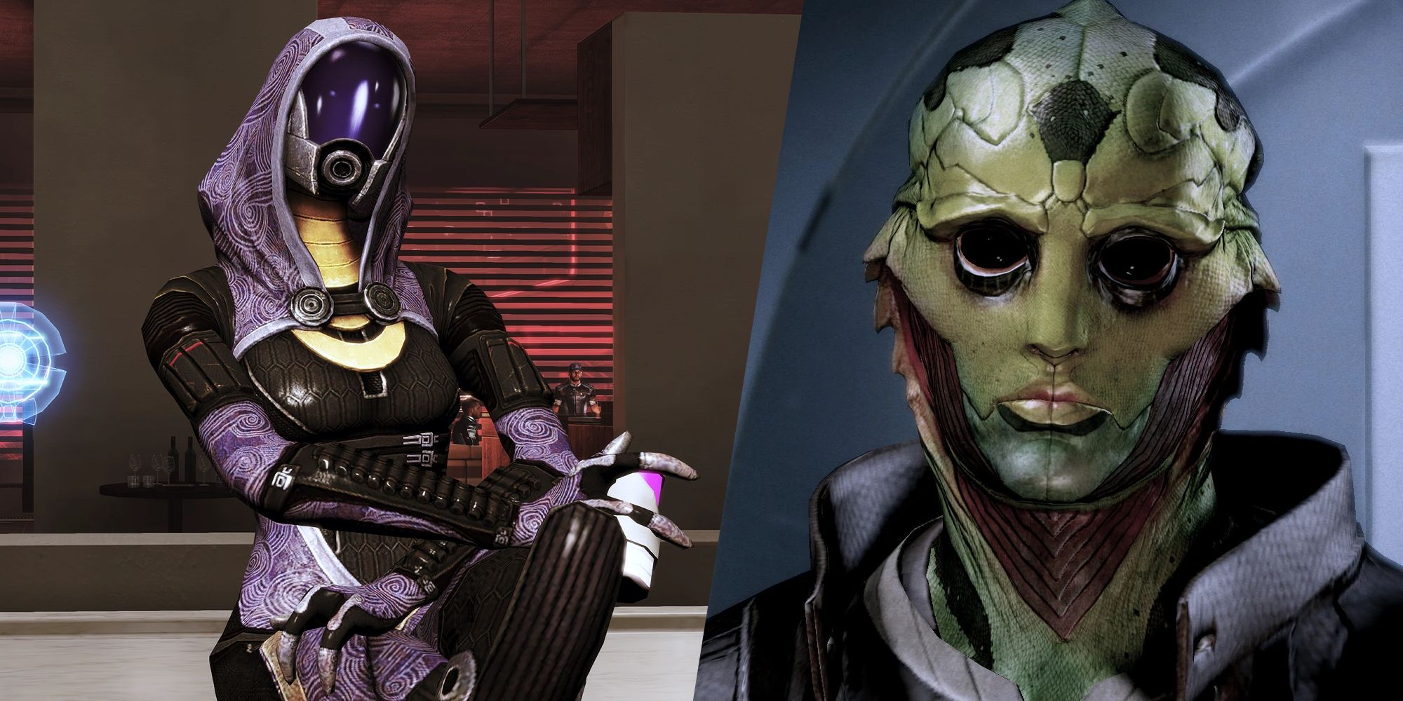 Tali and Thane in Mass Effect.