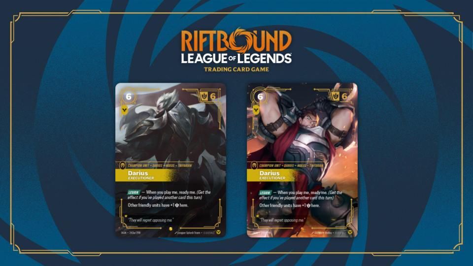 Riftbound Darius Executioner Epic And Alt Art Card Reveal.