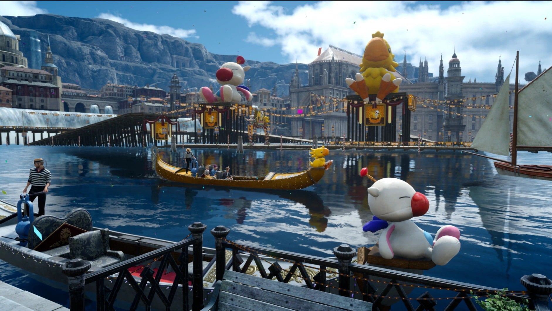 The Moogle Chocobo Carnival in Altissia in Final Fantasy 15.