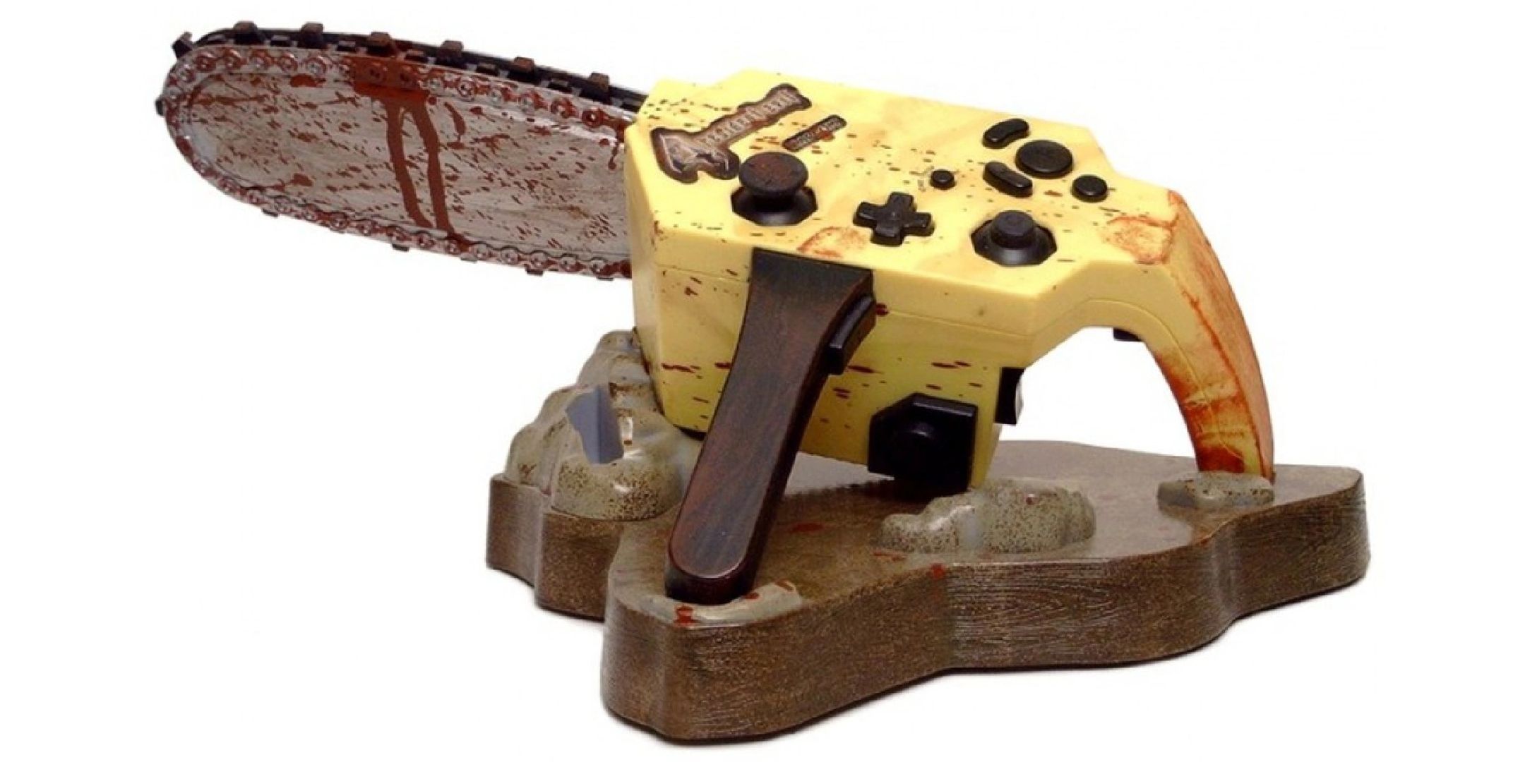 The yellow version of the Resident Evil 4 Chainsaw Controller.