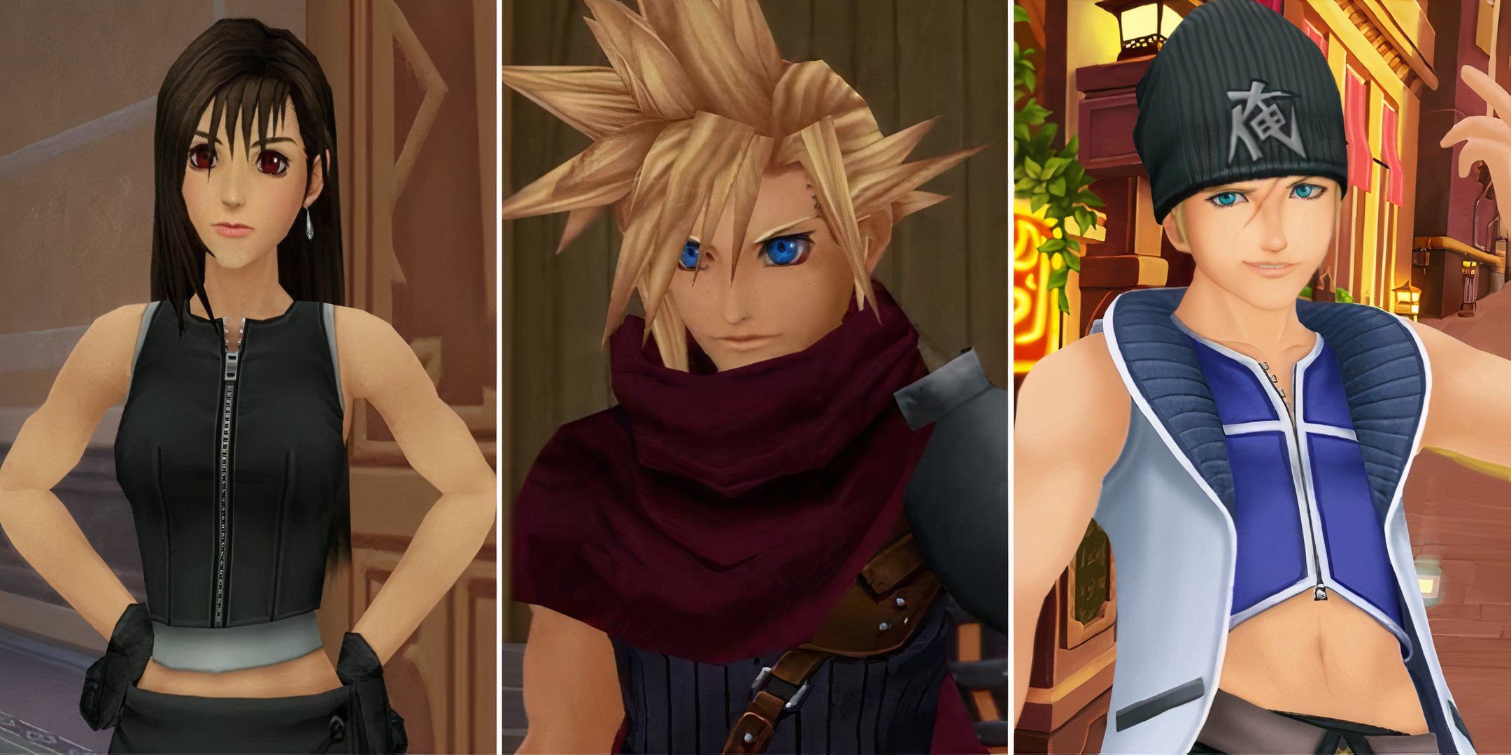 Tifa, Cloud, and Seifer from Kingdom Hearts in a feature image collage.