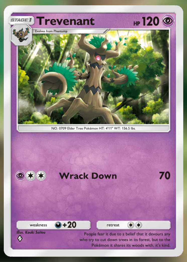 Trevenant from Extradimensional Crisis in Pokemon TCG Pocket.