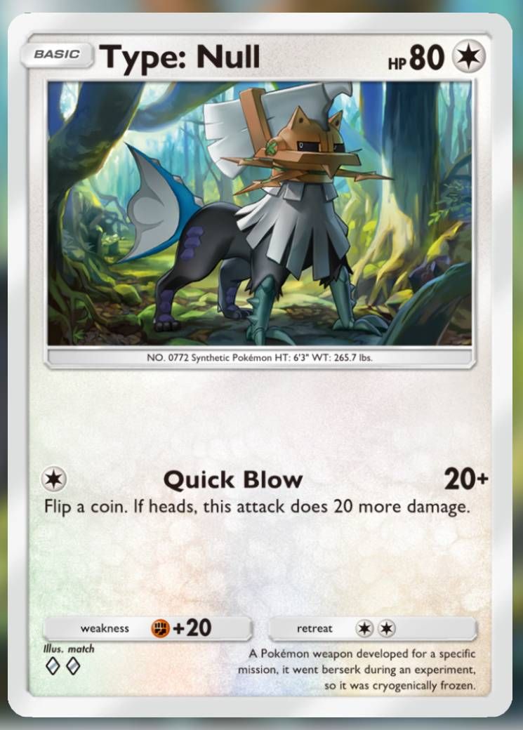 The Type: Null card, from Pokemon TCG Pocket's Extradimensional Crisis set