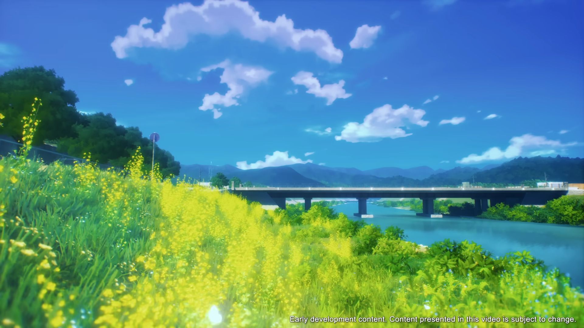 The riverbed filled with flowers in Persona 4 Revival. 