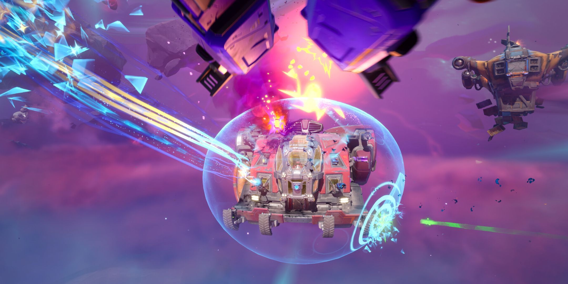 A ship in Wildgate being attacked from two different angles by enemy ships.